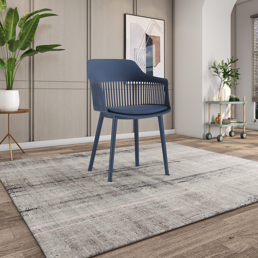 Kit 2 Cadeiras Decorativas Para Sala de Estar Sócrates Azul Marinho G56 - Gran Belo