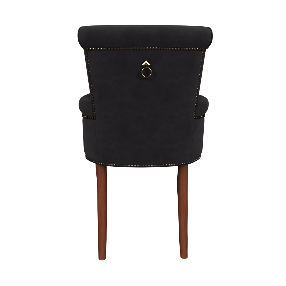 Kit 2 Cadeiras Decorativas Sala De Jantar Belford Madeira Veludo Preto G48 - Gran Belo