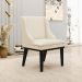 Kit 2 Cadeiras Decorativas Sala de Jantar Base Fixa de Madeira Firenze Linho Bege/Preto G19 - Gran Belo