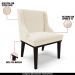 Kit 2 Cadeiras Decorativas Sala de Jantar Base Fixa de Madeira Firenze Linho Bege/Preto G19 - Gran Belo