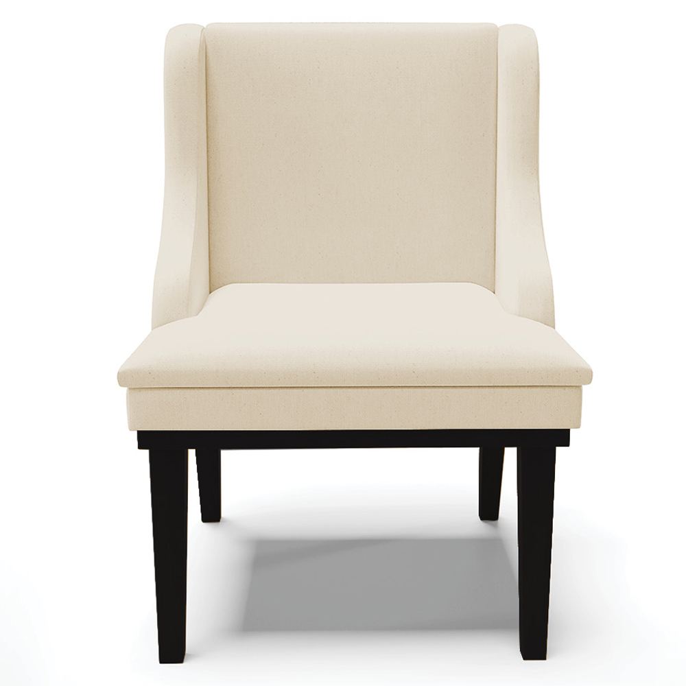 Kit 2 Cadeiras Decorativas Sala de Jantar Base Fixa de Madeira Firenze Linho Bege/Preto G19 - Gran Belo