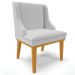 Kit 2 Cadeiras Decorativas Sala de Jantar Base Fixa de Madeira Firenze Linho Cinza/Castanho G19 - Gran Belo