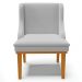 Kit 2 Cadeiras Decorativas Sala de Jantar Base Fixa de Madeira Firenze Linho Cinza/Castanho G19 - Gran Belo