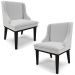 Kit 2 Cadeiras Decorativas Sala de Jantar Base Fixa de Madeira Firenze Linho Cinza/Preto G19 - Gran Belo
