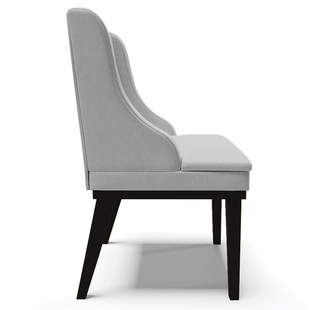 Kit 2 Cadeiras Decorativas Sala de Jantar Base Fixa de Madeira Firenze Linho Cinza/Preto G19 - Gran Belo