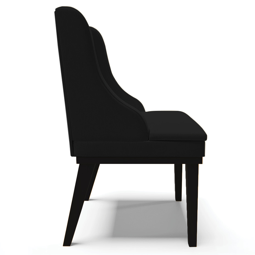 Kit 2 Cadeiras Decorativas Sala de Jantar Base Fixa de Madeira Firenze Linho Preto G19 - Gran Belo