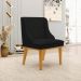 Kit 2 Cadeiras Decorativas Sala de Jantar Base Fixa de Madeira Firenze Linho Preto/Castanho G19 - Gran Belo