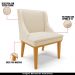 Kit 2 Cadeiras Decorativas Sala de Jantar Base Fixa de Madeira Firenze PU Bege/Castanho G19 - Gran Belo
