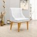 Kit 2 Cadeiras Decorativas Sala de Jantar Base Fixa de Madeira Firenze PU Branco Brilho/Castanho G19 - Gran Belo
