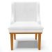 Kit 2 Cadeiras Decorativas Sala de Jantar Base Fixa de Madeira Firenze PU Branco Brilho/Castanho G19 - Gran Belo