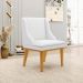 Kit 2 Cadeiras Decorativas Sala de Jantar Base Fixa de Madeira Firenze PU Branco Fosco/Castanho G19 - Gran Belo