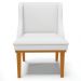 Kit 2 Cadeiras Decorativas Sala de Jantar Base Fixa de Madeira Firenze PU Branco Fosco/Castanho G19 - Gran Belo