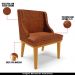 Kit 2 Cadeiras Decorativas Sala de Jantar Base Fixa de Madeira Firenze PU Nozes/Castanho G19 - Gran Belo