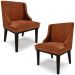 Kit 2 Cadeiras Decorativas Sala de Jantar Base Fixa de Madeira Firenze PU Nozes/Preto G19 - Gran Belo