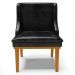 Kit 2 Cadeiras Decorativas Sala de Jantar Base Fixa de Madeira Firenze PU Preto Brilho/Castanho G19 - Gran Belo