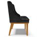 Kit 2 Cadeiras Decorativas Sala de Jantar Base Fixa de Madeira Firenze PU Preto Brilho/Castanho G19 - Gran Belo