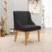 Kit 2 Cadeiras Decorativas Sala de Jantar Base Fixa de Madeira Firenze PU Preto Fosco/Castanho G19 - Gran Belo