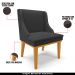 Kit 2 Cadeiras Decorativas Sala de Jantar Base Fixa de Madeira Firenze PU Preto Fosco/Castanho G19 - Gran Belo