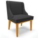Kit 2 Cadeiras Decorativas Sala de Jantar Base Fixa de Madeira Firenze PU Preto Fosco/Castanho G19 - Gran Belo