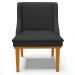 Kit 2 Cadeiras Decorativas Sala de Jantar Base Fixa de Madeira Firenze PU Preto Fosco/Castanho G19 - Gran Belo