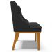 Kit 2 Cadeiras Decorativas Sala de Jantar Base Fixa de Madeira Firenze PU Preto Fosco/Castanho G19 - Gran Belo