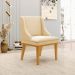 Kit 2 Cadeiras Decorativas Sala de Jantar Base Fixa de Madeira Firenze Suede Bege/Castanho G19 - Gran Belo
