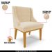 Kit 2 Cadeiras Decorativas Sala de Jantar Base Fixa de Madeira Firenze Suede Bege/Castanho G19 - Gran Belo