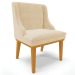 Kit 2 Cadeiras Decorativas Sala de Jantar Base Fixa de Madeira Firenze Suede Bege/Castanho G19 - Gran Belo
