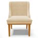 Kit 2 Cadeiras Decorativas Sala de Jantar Base Fixa de Madeira Firenze Suede Bege/Castanho G19 - Gran Belo