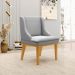 Kit 2 Cadeiras Decorativas Sala de Jantar Base Fixa de Madeira Firenze Suede Cinza/Castanho G19 - Gran Belo