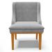 Kit 2 Cadeiras Decorativas Sala de Jantar Base Fixa de Madeira Firenze Suede Cinza/Castanho G19 - Gran Belo