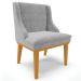Kit 2 Cadeiras Decorativas Sala de Jantar Base Fixa de Madeira Firenze Suede Cinza/Castanho G19 - Gran Belo