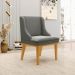 Kit 2 Cadeiras Decorativas Sala de Jantar Base Fixa de Madeira Firenze Suede Grafite/Castanho G19 - Gran Belo