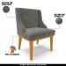 Kit 2 Cadeiras Decorativas Sala de Jantar Base Fixa de Madeira Firenze Suede Grafite/Castanho G19 - Gran Belo