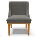 Kit 2 Cadeiras Decorativas Sala de Jantar Base Fixa de Madeira Firenze Suede Grafite/Castanho G19 - Gran Belo