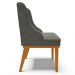 Kit 2 Cadeiras Decorativas Sala de Jantar Base Fixa de Madeira Firenze Suede Grafite/Castanho G19 - Gran Belo