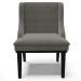 Kit 2 Cadeiras Decorativas Sala de Jantar Base Fixa de Madeira Firenze Suede Grafite/Preto G19 - Gran Belo
