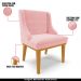 Kit 2 Cadeiras Decorativas Sala de Jantar Base Fixa de Madeira Firenze Suede Rosa Bebê/Castanho G19 - Gran Belo
