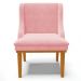 Kit 2 Cadeiras Decorativas Sala de Jantar Base Fixa de Madeira Firenze Suede Rosa Bebê/Castanho G19 - Gran Belo