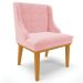 Kit 2 Cadeiras Decorativas Sala de Jantar Base Fixa de Madeira Firenze Suede Rosa Bebê/Castanho G19 - Gran Belo