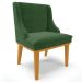 Kit 2 Cadeiras Decorativas Sala de Jantar Base Fixa de Madeira Firenze Suede Verde/Castanho G19 - Gran Belo