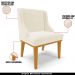 Kit 2 Cadeiras Decorativas Sala de Jantar Base Fixa de Madeira Firenze Veludo Bege/Castanho G19 - Gran Belo
