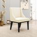 Kit 2 Cadeiras Decorativas Sala de Jantar Base Fixa de Madeira Firenze Veludo Bege/Preto G19 - Gran Belo