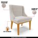 Kit 2 Cadeiras Decorativas Sala de Jantar Base Fixa de Madeira Firenze Veludo Cinza/Castanho G19 - Gran Belo