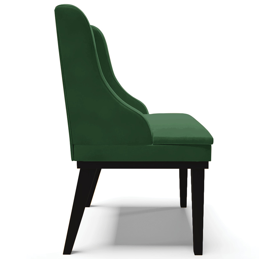 Kit 2 Cadeiras Decorativas Sala de Jantar Base Fixa de Madeira Firenze Veludo Verde/Preto G19 - Gran Belo