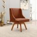 Kit 2 Cadeiras Decorativas Sala de Jantar Base Giratória de Madeira Firenze PU Nozes/Natural G19 - Gran Belo