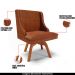 Kit 2 Cadeiras Decorativas Sala de Jantar Base Giratória de Madeira Firenze PU Nozes/Natural G19 - Gran Belo