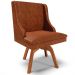Kit 2 Cadeiras Decorativas Sala de Jantar Base Giratória de Madeira Firenze PU Nozes/Natural G19 - Gran Belo