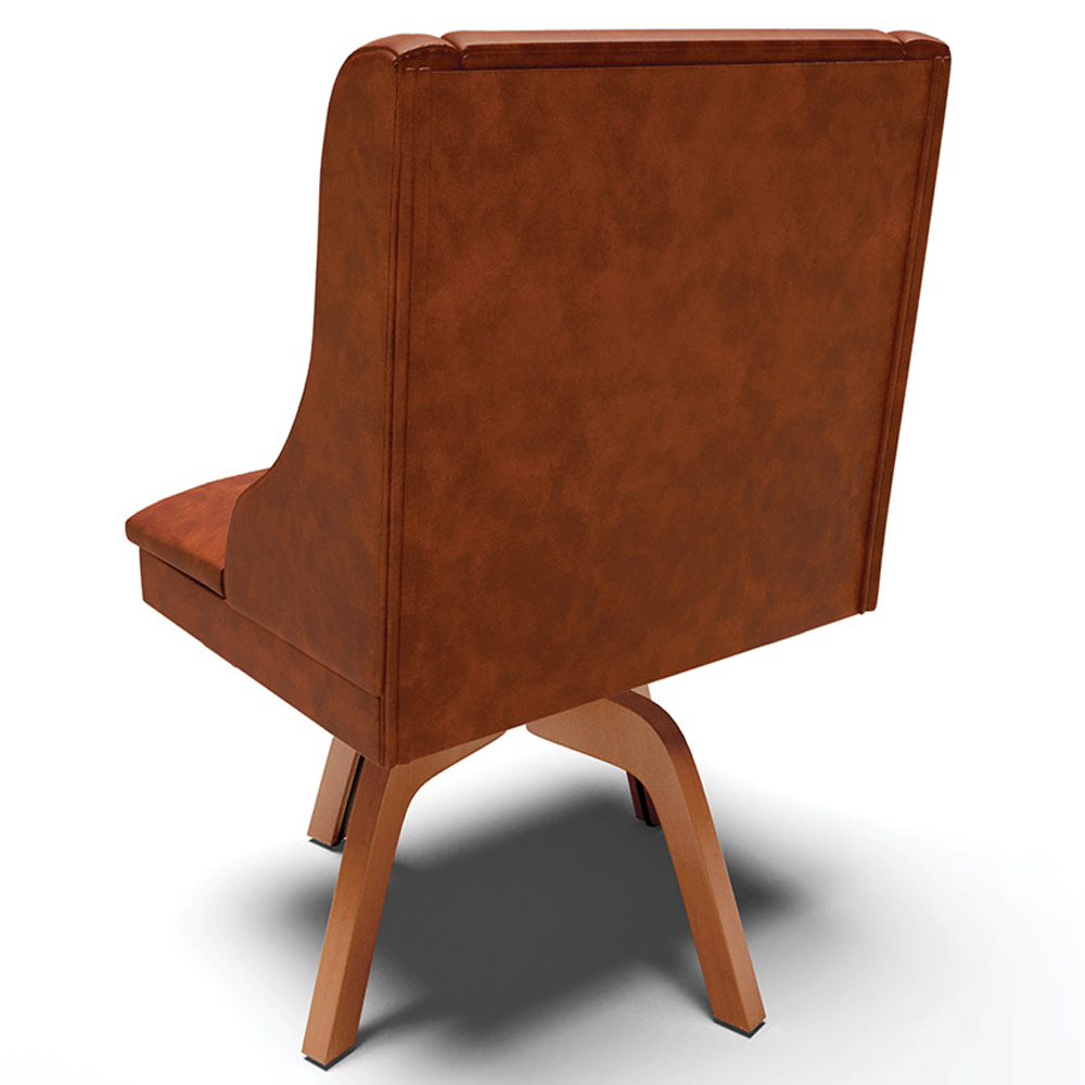Kit 2 Cadeiras Decorativas Sala de Jantar Base Giratória de Madeira Firenze PU Nozes/Natural G19 - Gran Belo
