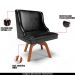 Kit 2 Cadeiras Decorativas Sala de Jantar Base Giratória de Madeira Firenze PU Preto Brilho/Natural G19 - Gran Belo